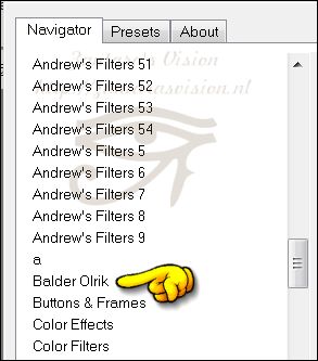 3. Alle filters van Balder Olrik zijn nu in Filters Unlimited geïmporteerd